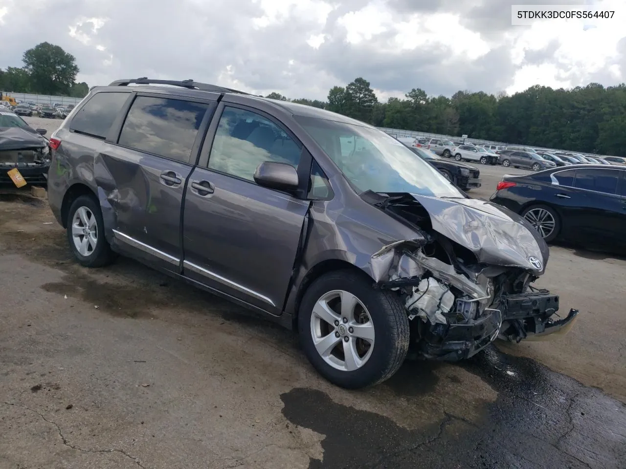 2015 Toyota Sienna Le VIN: 5TDKK3DC0FS564407 Lot: 61522574