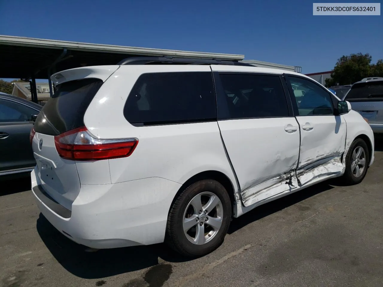 2015 Toyota Sienna Le VIN: 5TDKK3DC0FS632401 Lot: 62219274