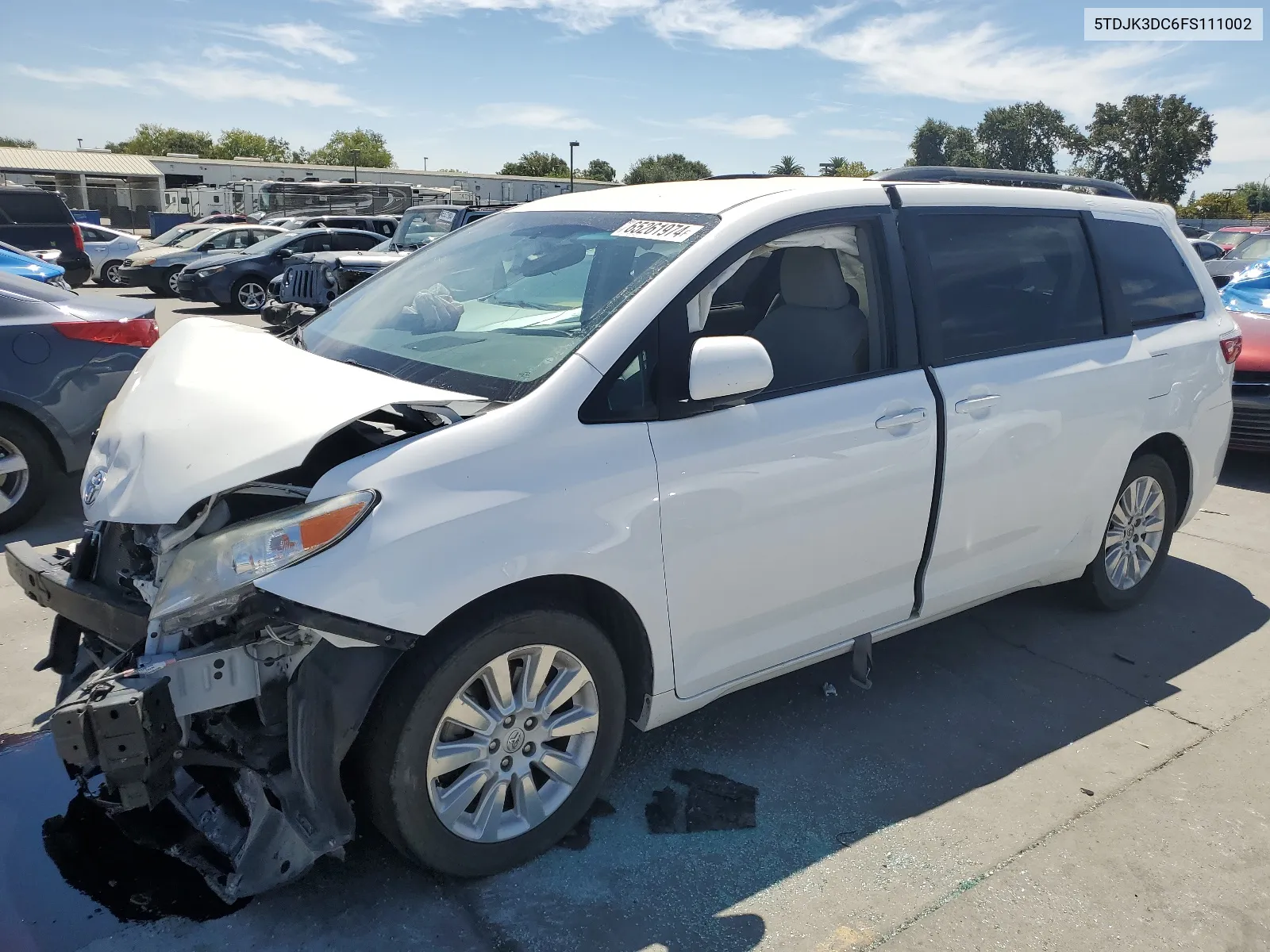 2015 Toyota Sienna Le VIN: 5TDJK3DC6FS111002 Lot: 65261974