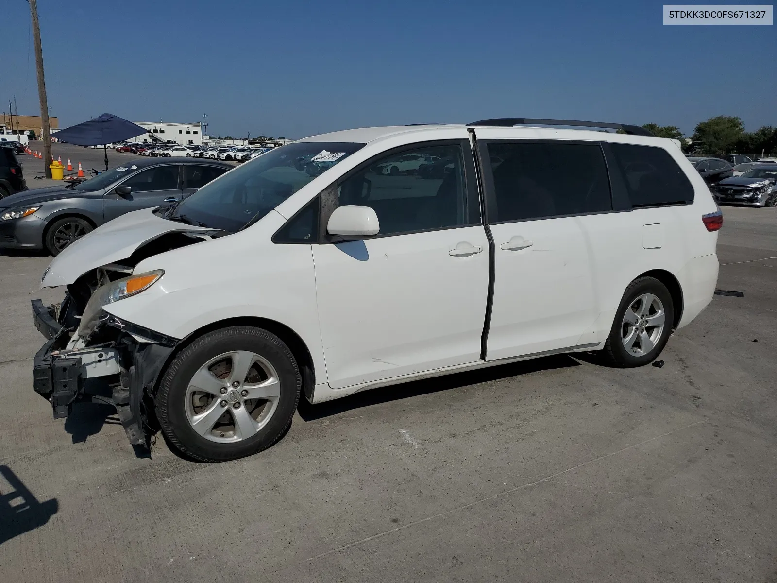 2015 Toyota Sienna Le VIN: 5TDKK3DC0FS671327 Lot: 66317734