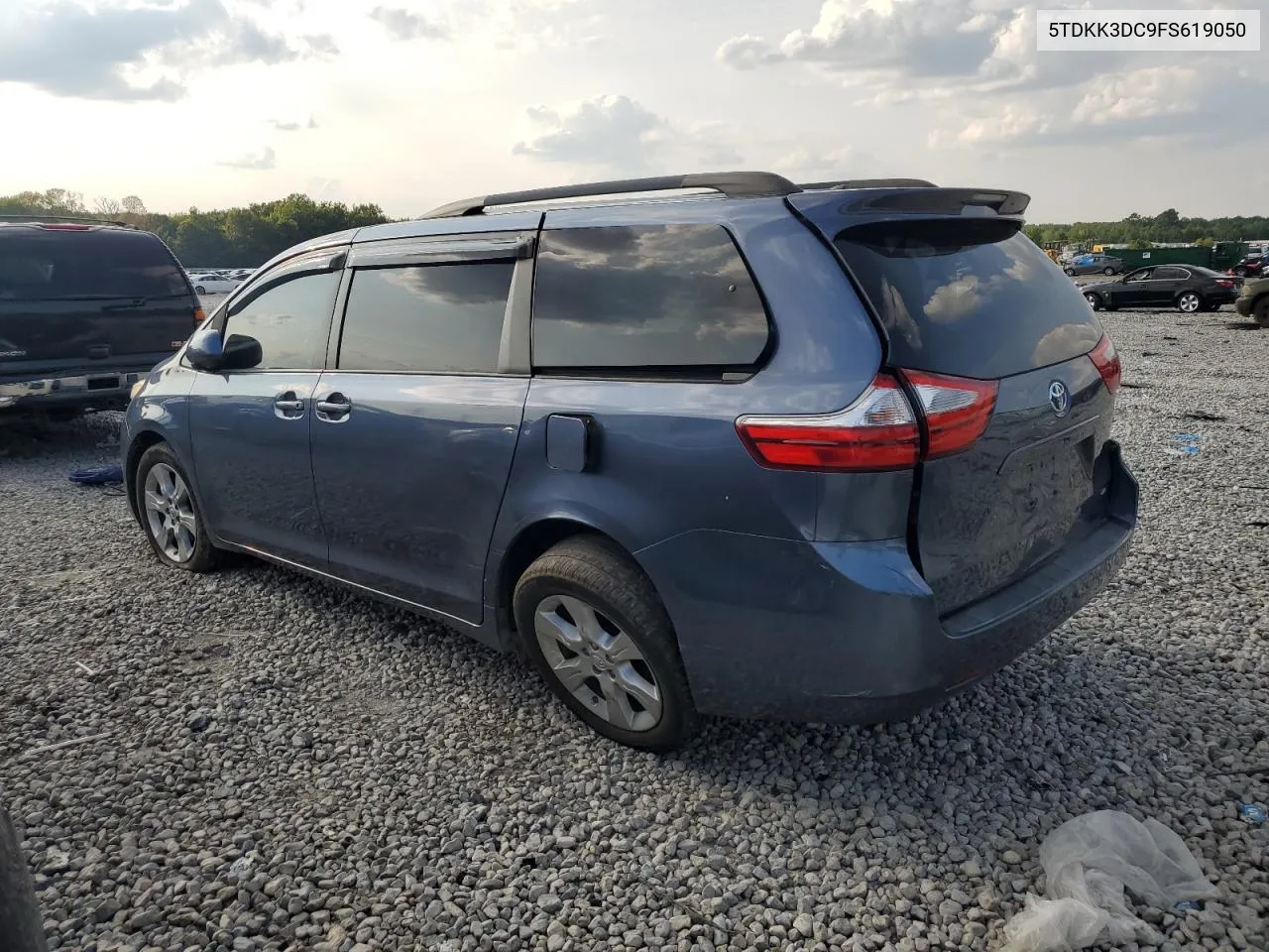 2015 Toyota Sienna Le VIN: 5TDKK3DC9FS619050 Lot: 68645894