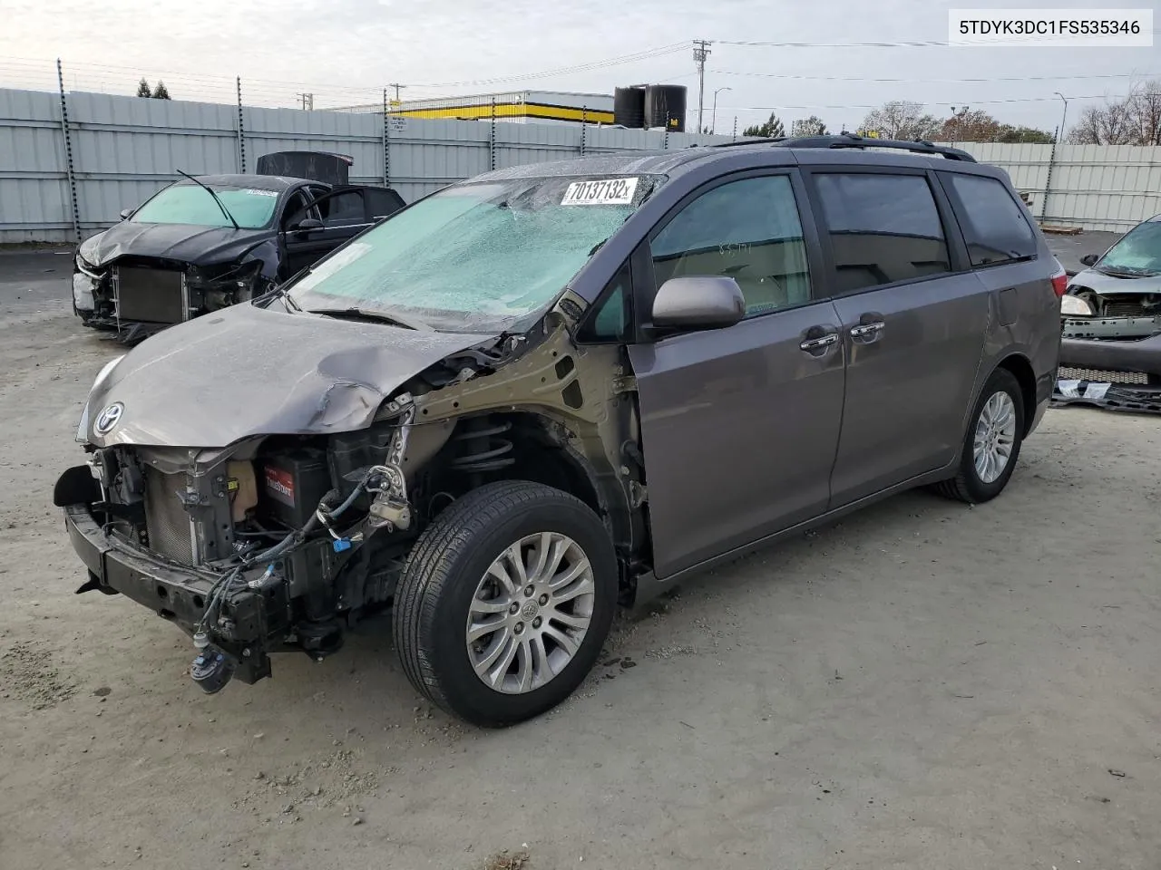 2015 Toyota Sienna Xle VIN: 5TDYK3DC1FS535346 Lot: 70137132