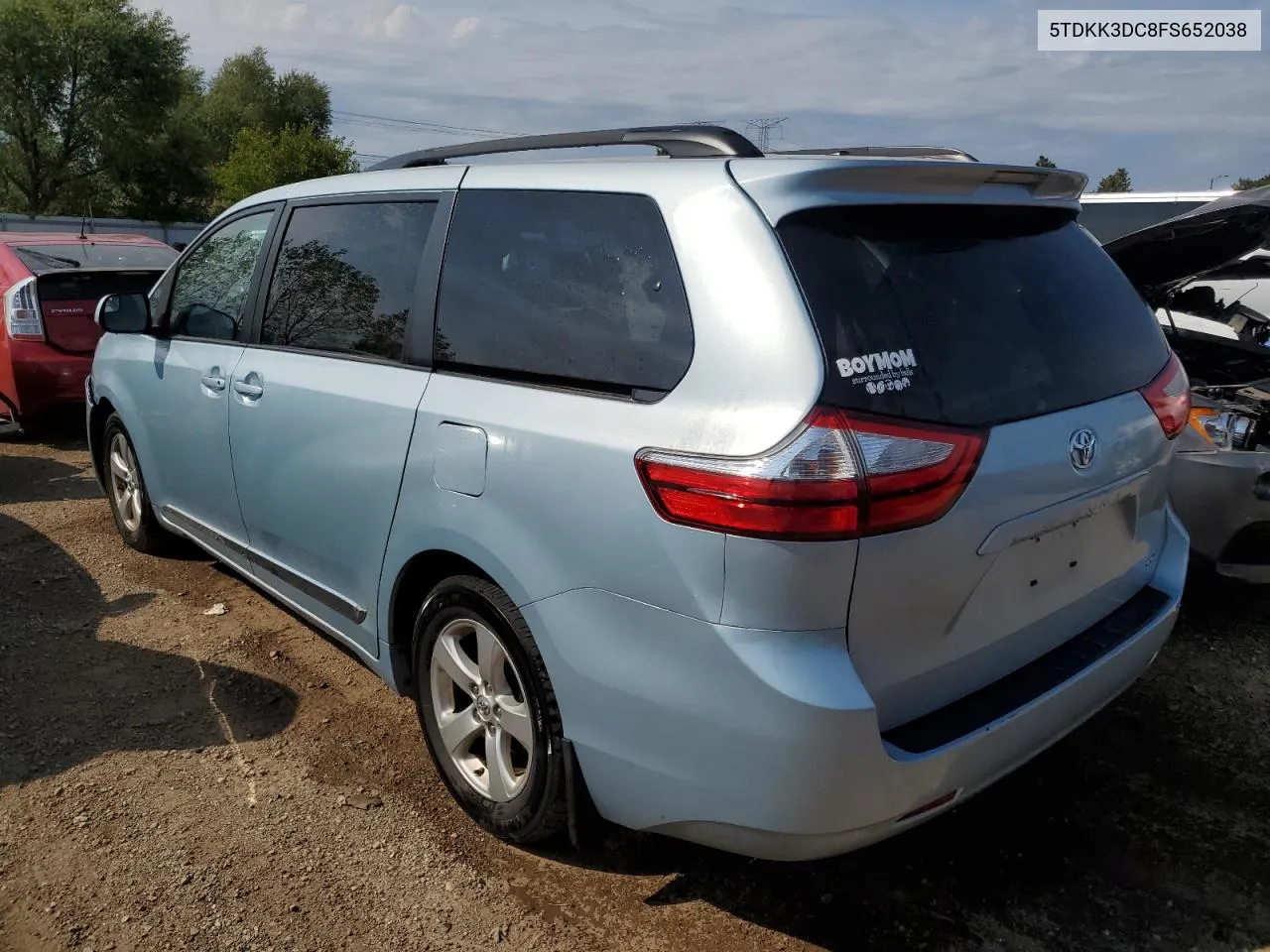 2015 Toyota Sienna Le VIN: 5TDKK3DC8FS652038 Lot: 70236474