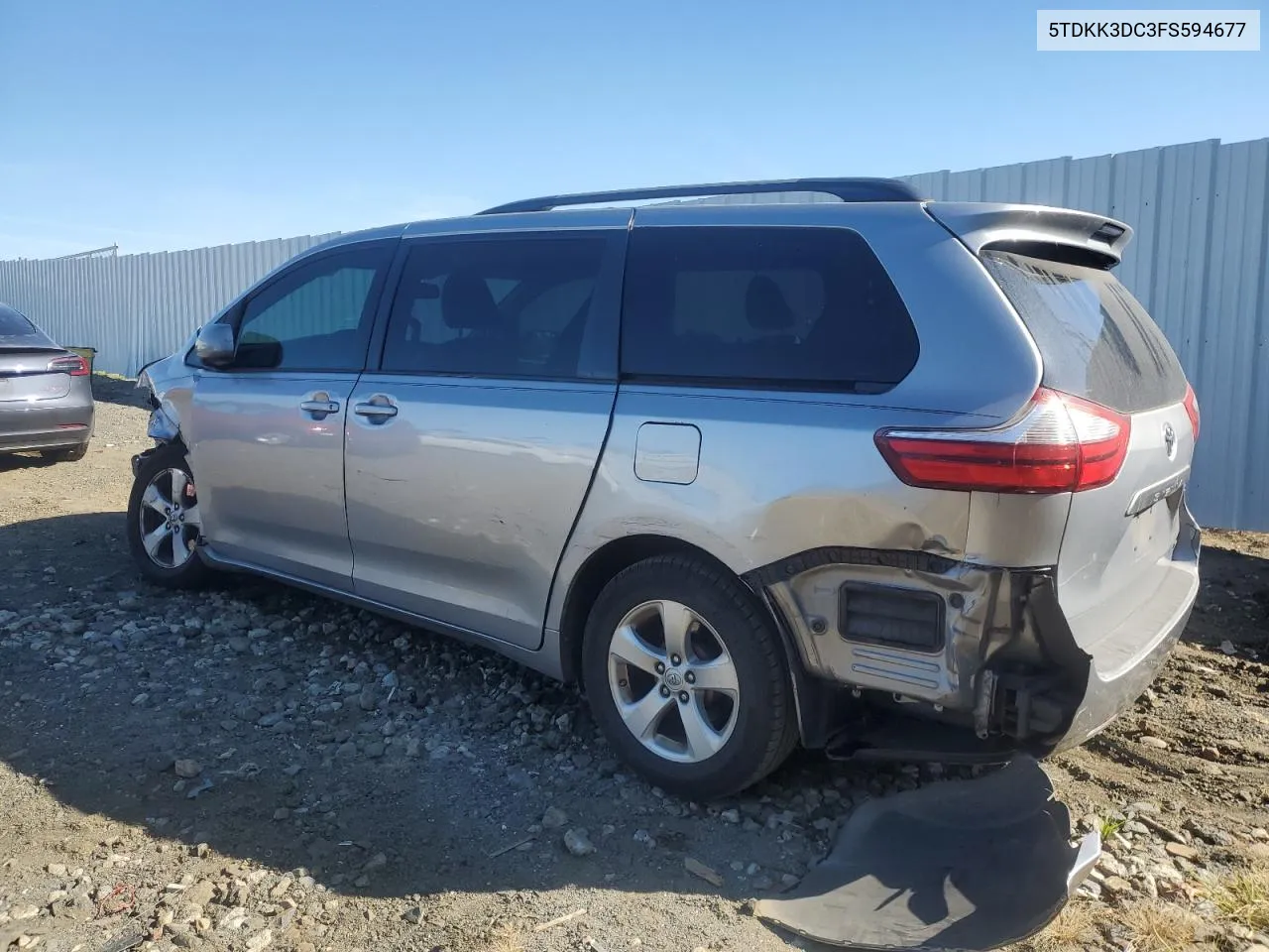 2015 Toyota Sienna Le VIN: 5TDKK3DC3FS594677 Lot: 70391564