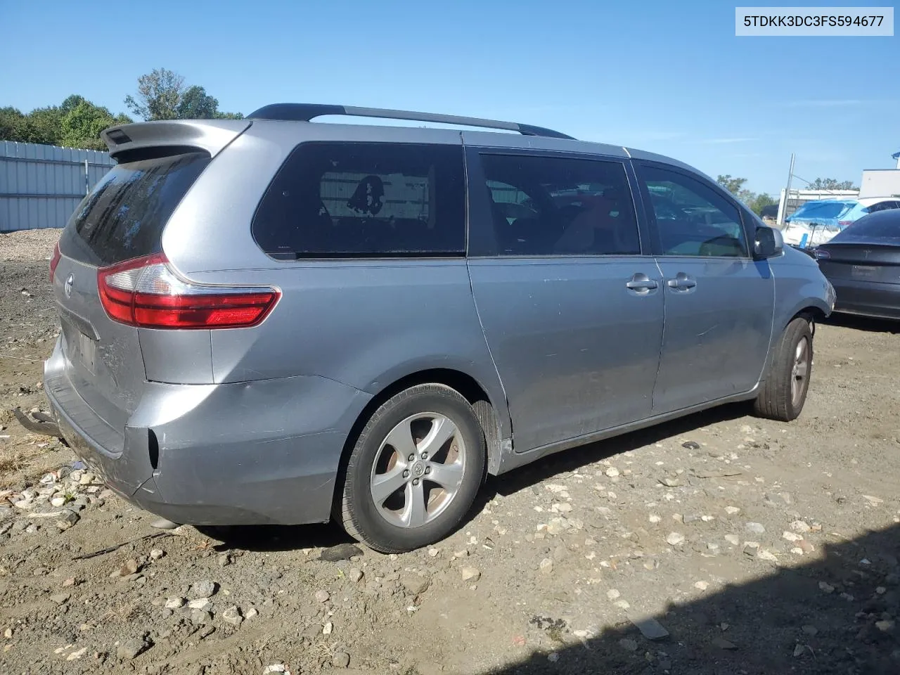 2015 Toyota Sienna Le VIN: 5TDKK3DC3FS594677 Lot: 70391564