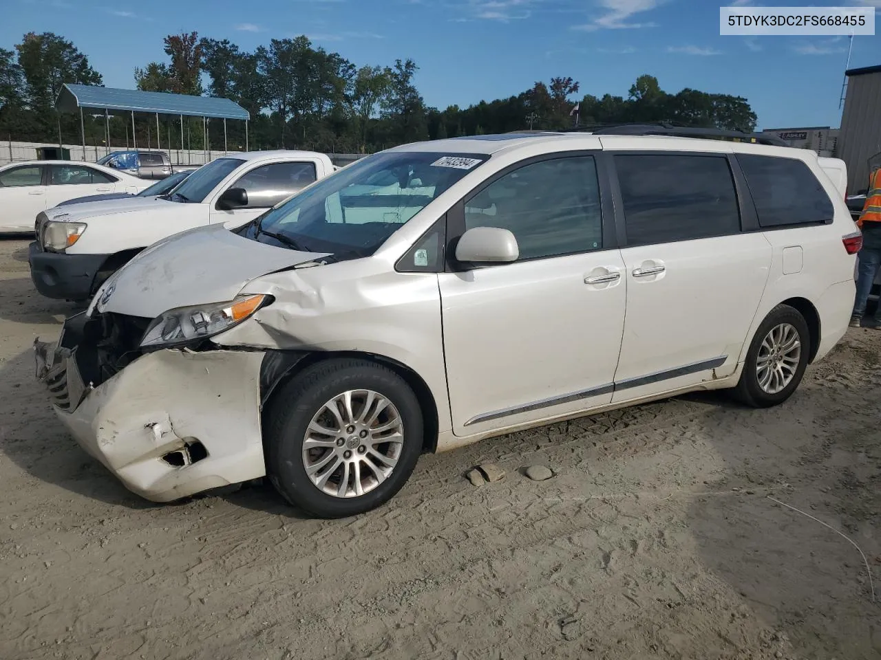 2015 Toyota Sienna Xle VIN: 5TDYK3DC2FS668455 Lot: 70432994