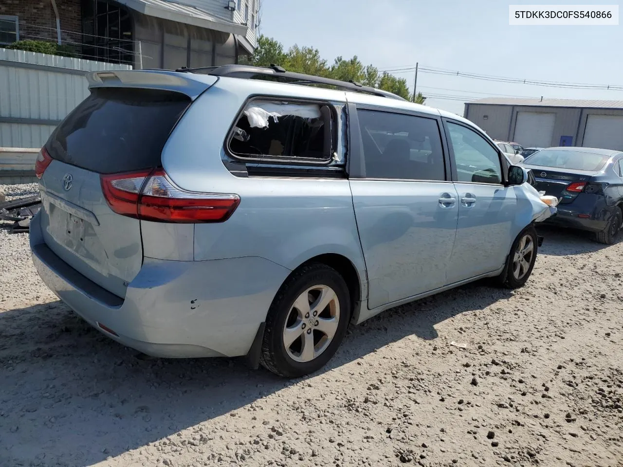 2015 Toyota Sienna Le VIN: 5TDKK3DC0FS540866 Lot: 70497204