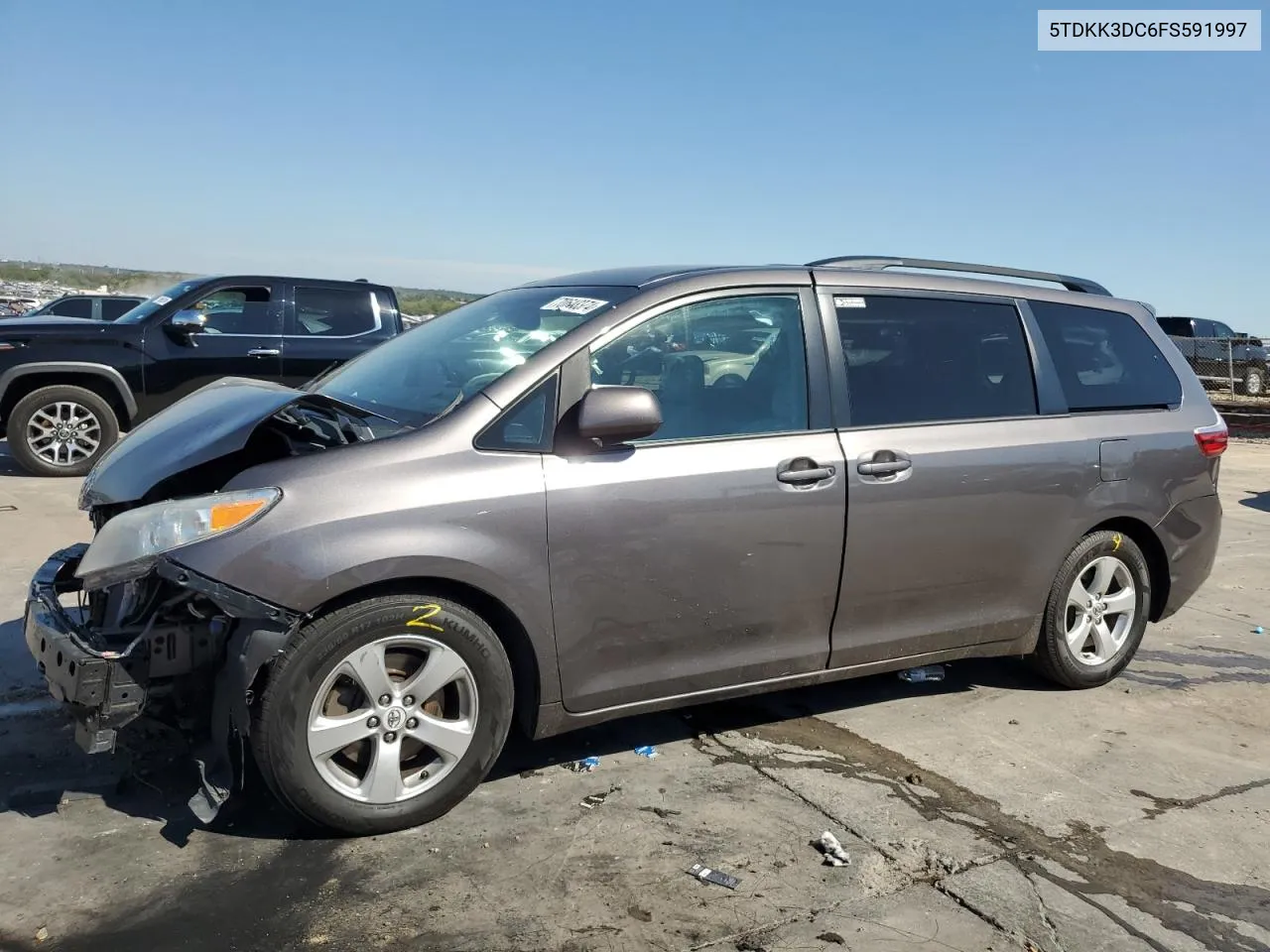 2015 Toyota Sienna Le VIN: 5TDKK3DC6FS591997 Lot: 70648374