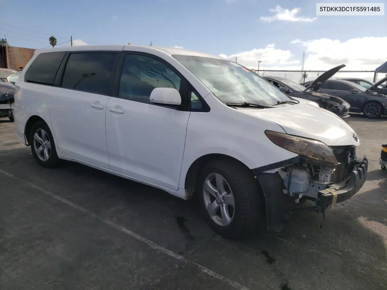 2015 Toyota Sienna Le VIN: 5TDKK3DC1FS591485 Lot: 71068694