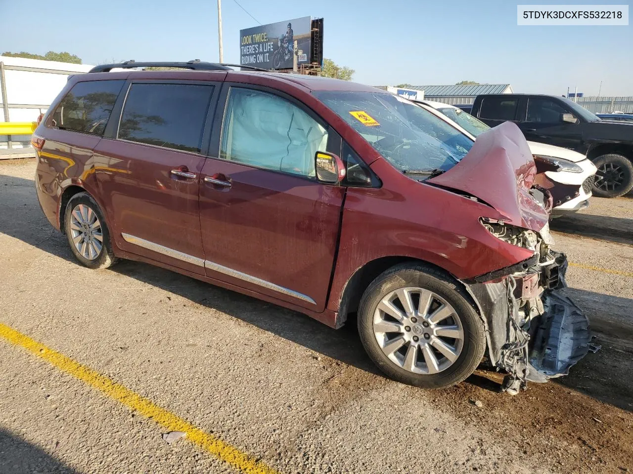 2015 Toyota Sienna Xle VIN: 5TDYK3DCXFS532218 Lot: 71211984