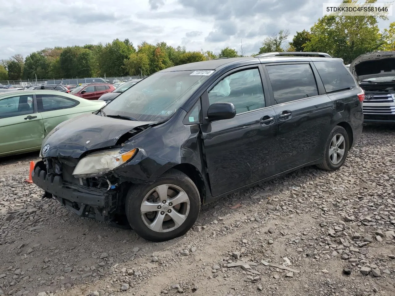 2015 Toyota Sienna Le VIN: 5TDKK3DC4FS581646 Lot: 71531214