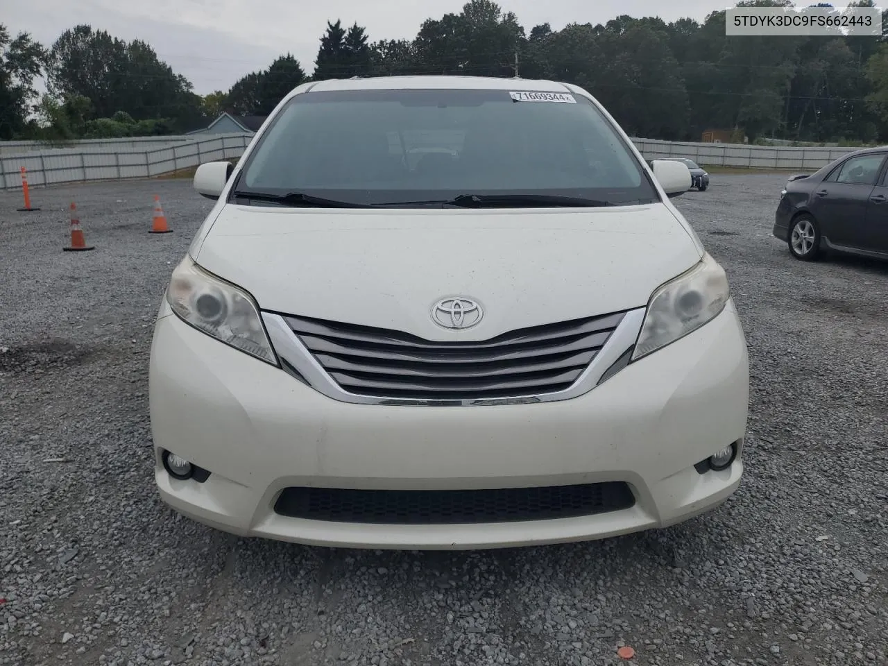 2015 Toyota Sienna Xle VIN: 5TDYK3DC9FS662443 Lot: 71669344