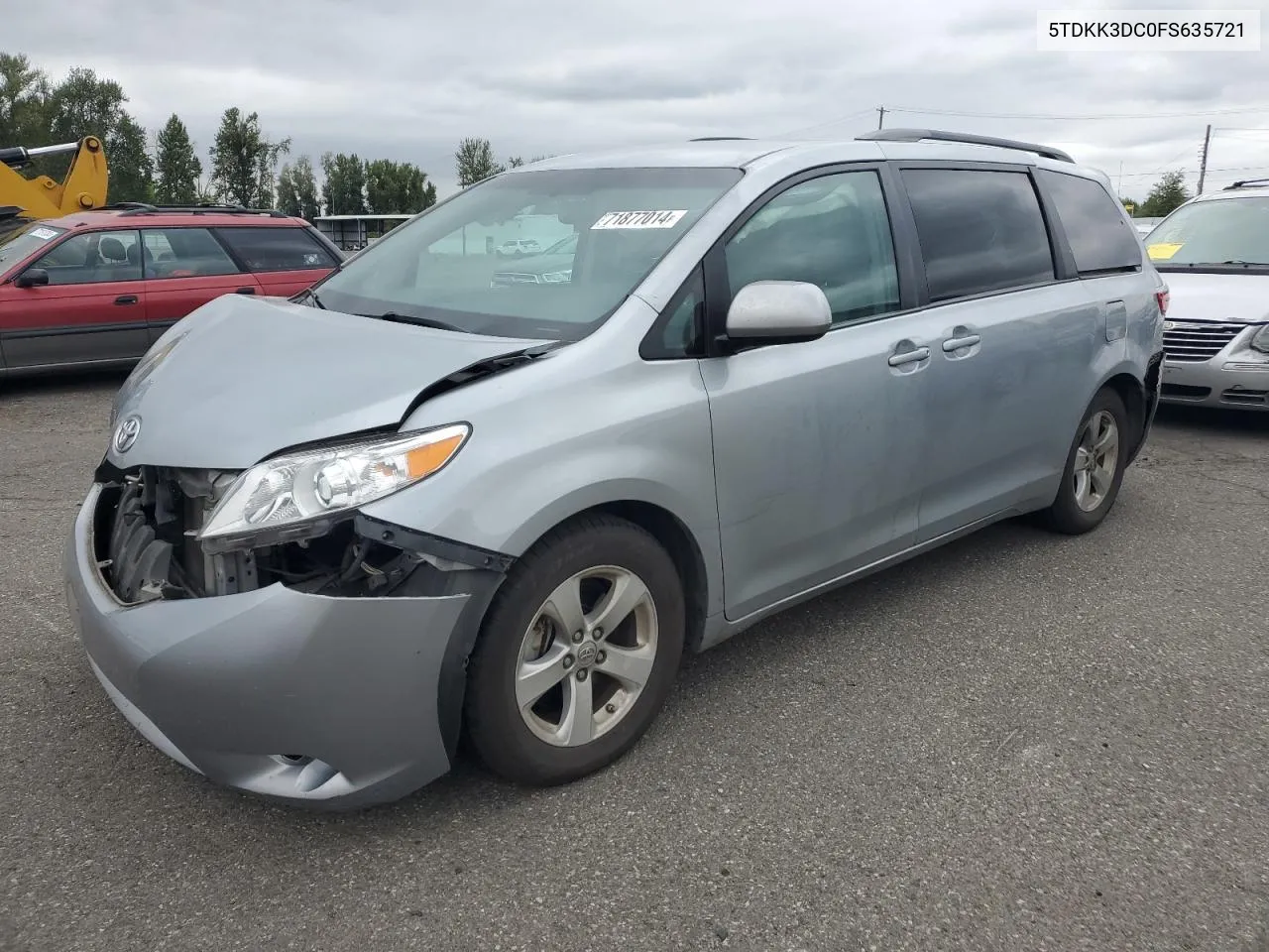 2015 Toyota Sienna Le VIN: 5TDKK3DC0FS635721 Lot: 71877014