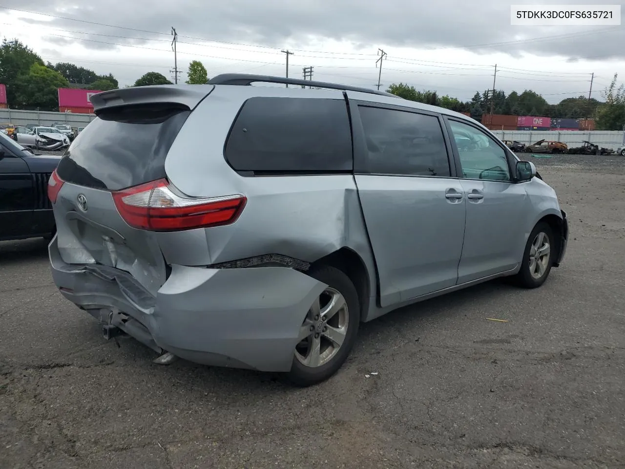 2015 Toyota Sienna Le VIN: 5TDKK3DC0FS635721 Lot: 71877014