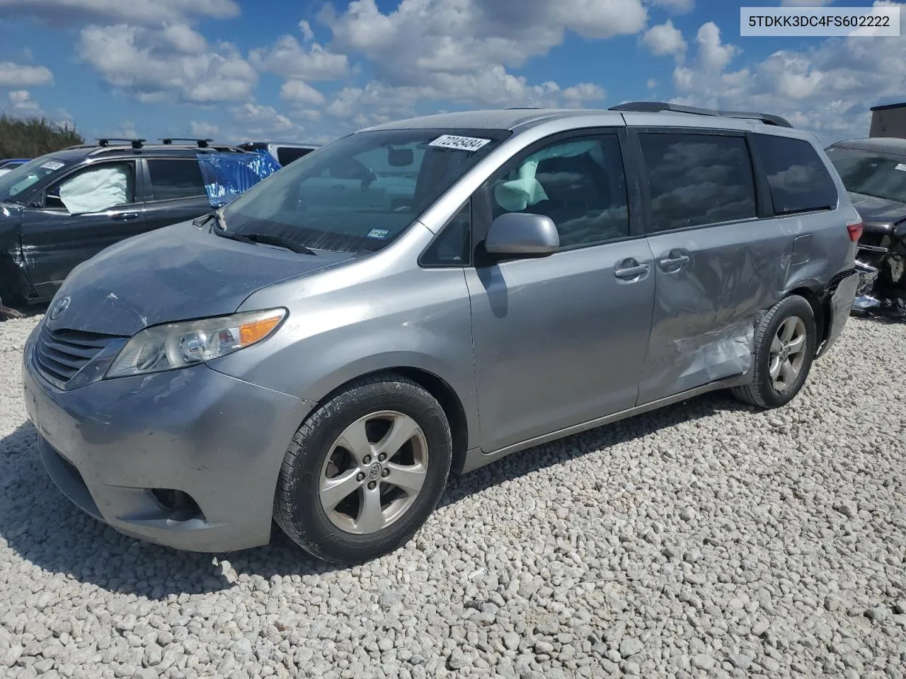 2015 Toyota Sienna Le VIN: 5TDKK3DC4FS602222 Lot: 72245484