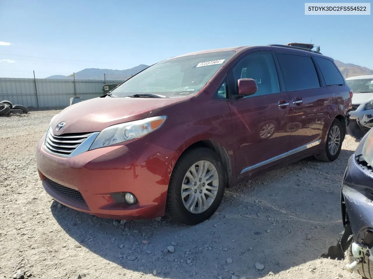 2015 Toyota Sienna Xle VIN: 5TDYK3DC2FS554522 Lot: 72357584