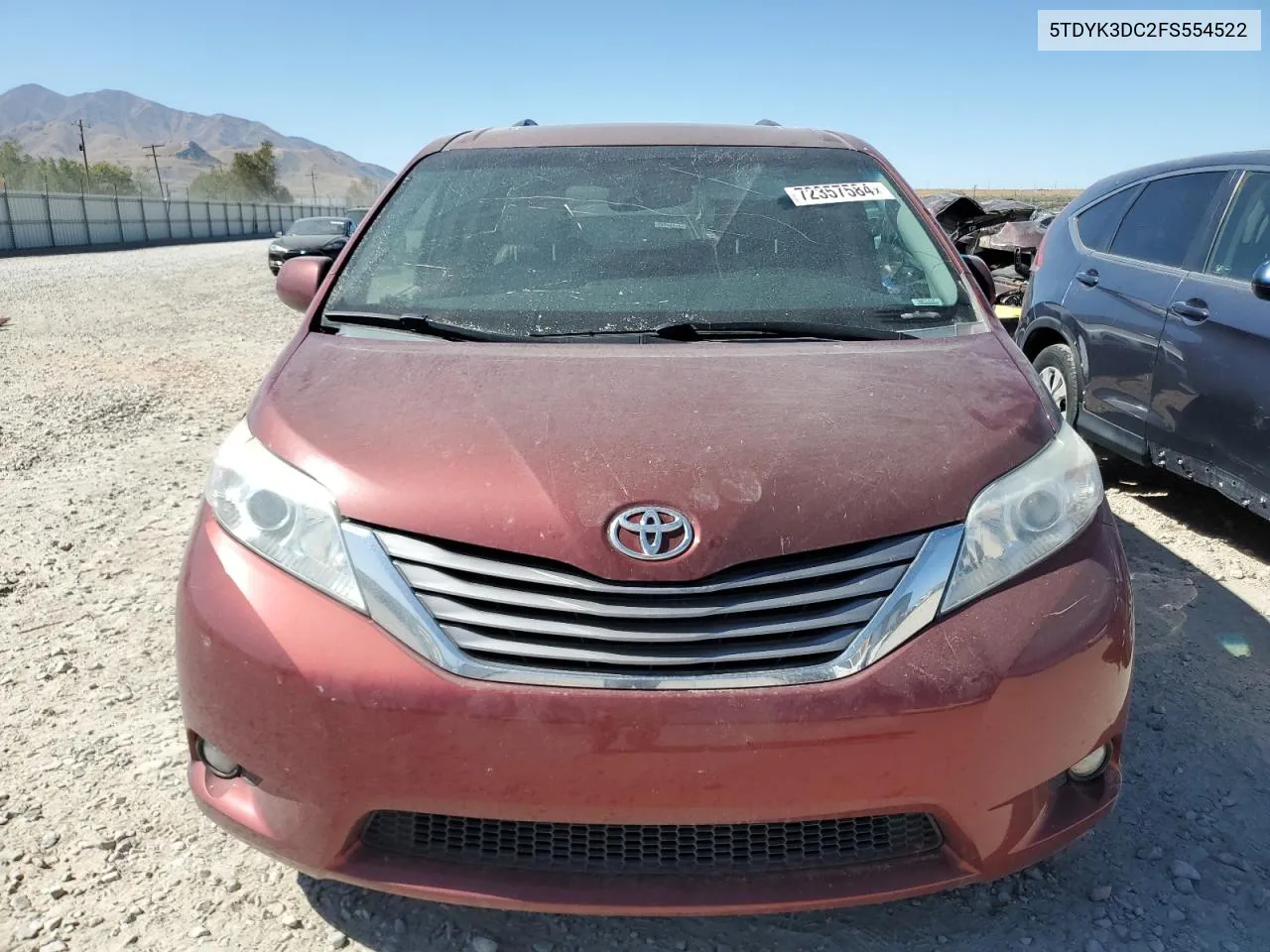 2015 Toyota Sienna Xle VIN: 5TDYK3DC2FS554522 Lot: 72357584