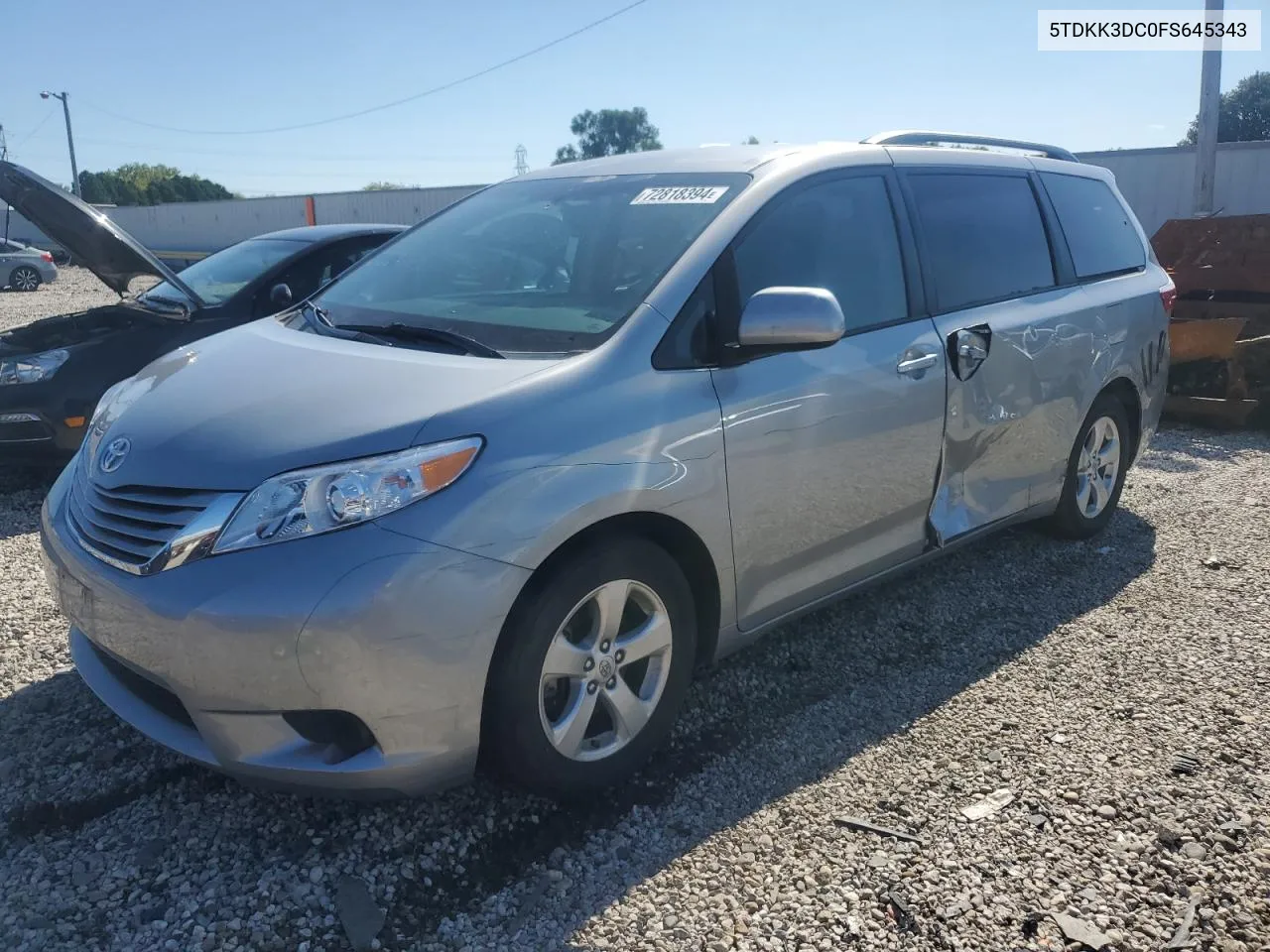 5TDKK3DC0FS645343 2015 Toyota Sienna Le