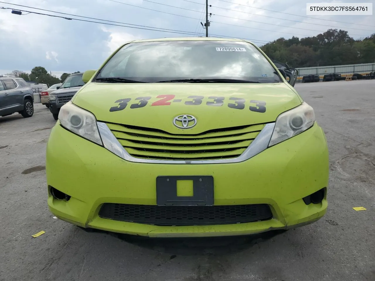 2015 Toyota Sienna Le VIN: 5TDKK3DC7FS564761 Lot: 72899814