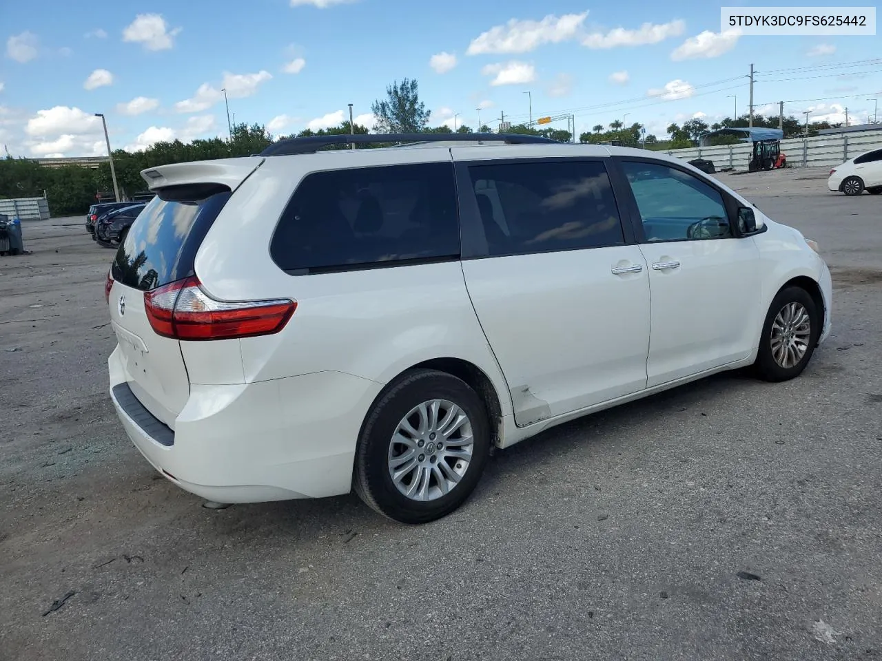 2015 Toyota Sienna Xle VIN: 5TDYK3DC9FS625442 Lot: 72920034