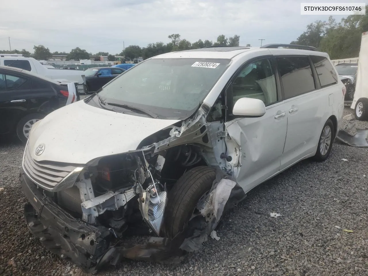 2015 Toyota Sienna Xle VIN: 5TDYK3DC9FS610746 Lot: 72939374