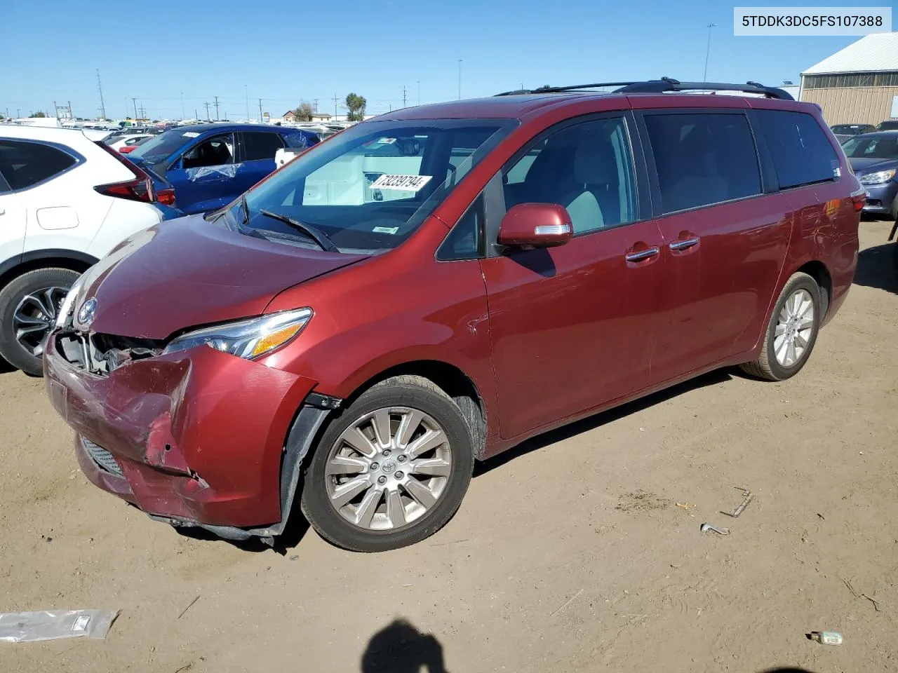 2015 Toyota Sienna Xle VIN: 5TDDK3DC5FS107388 Lot: 73239794