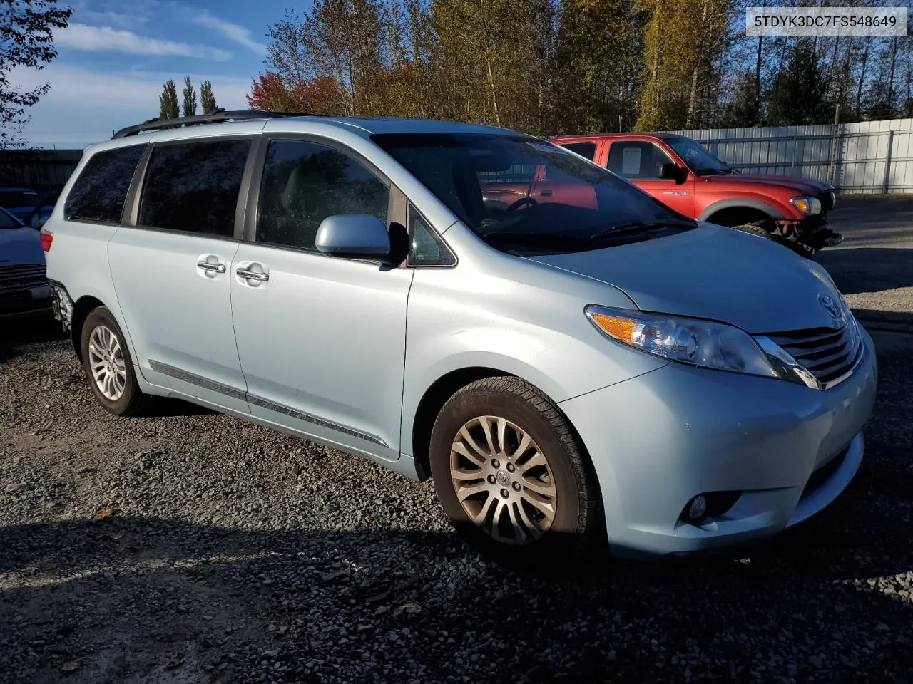 2015 Toyota Sienna Xle VIN: 5TDYK3DC7FS548649 Lot: 73711994