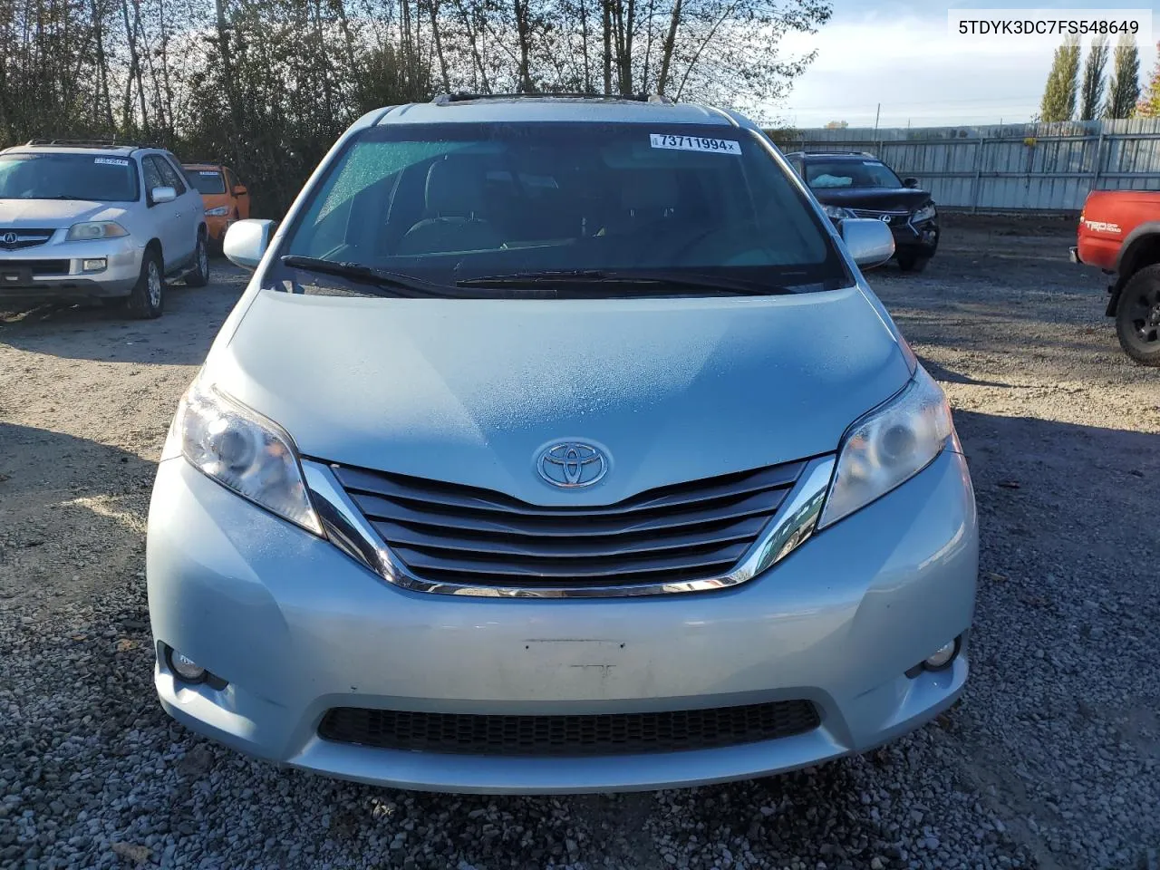 2015 Toyota Sienna Xle VIN: 5TDYK3DC7FS548649 Lot: 73711994