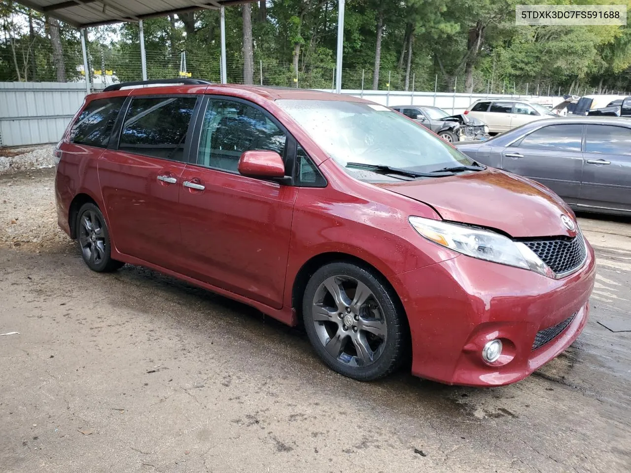 2015 Toyota Sienna Sport VIN: 5TDXK3DC7FS591688 Lot: 73722694