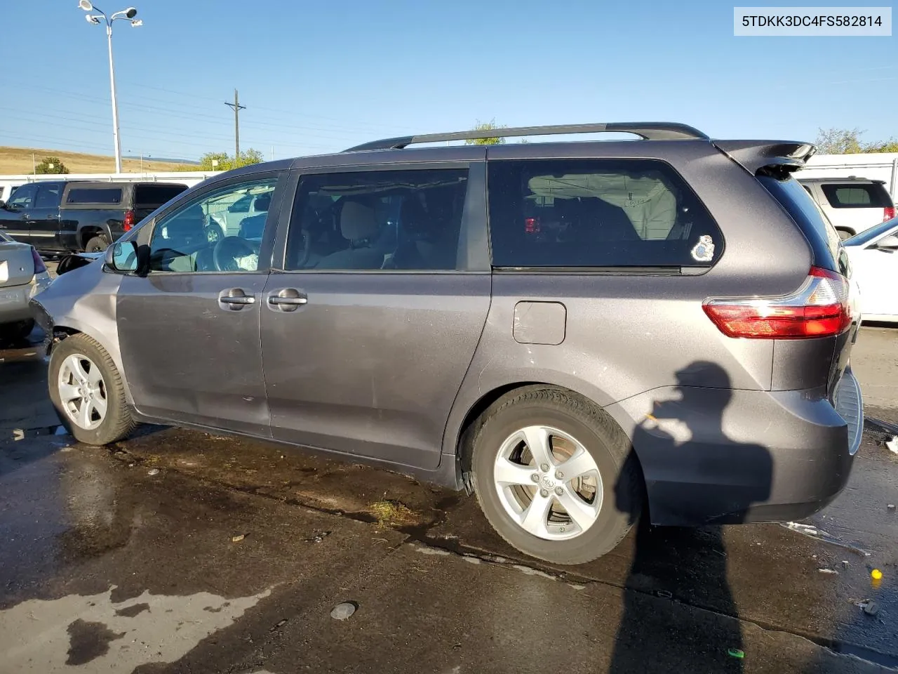 2015 Toyota Sienna Le VIN: 5TDKK3DC4FS582814 Lot: 74100984