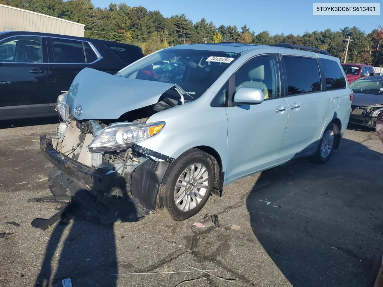 2015 Toyota Sienna Xle VIN: 5TDYK3DC6FS613491 Lot: 74102454