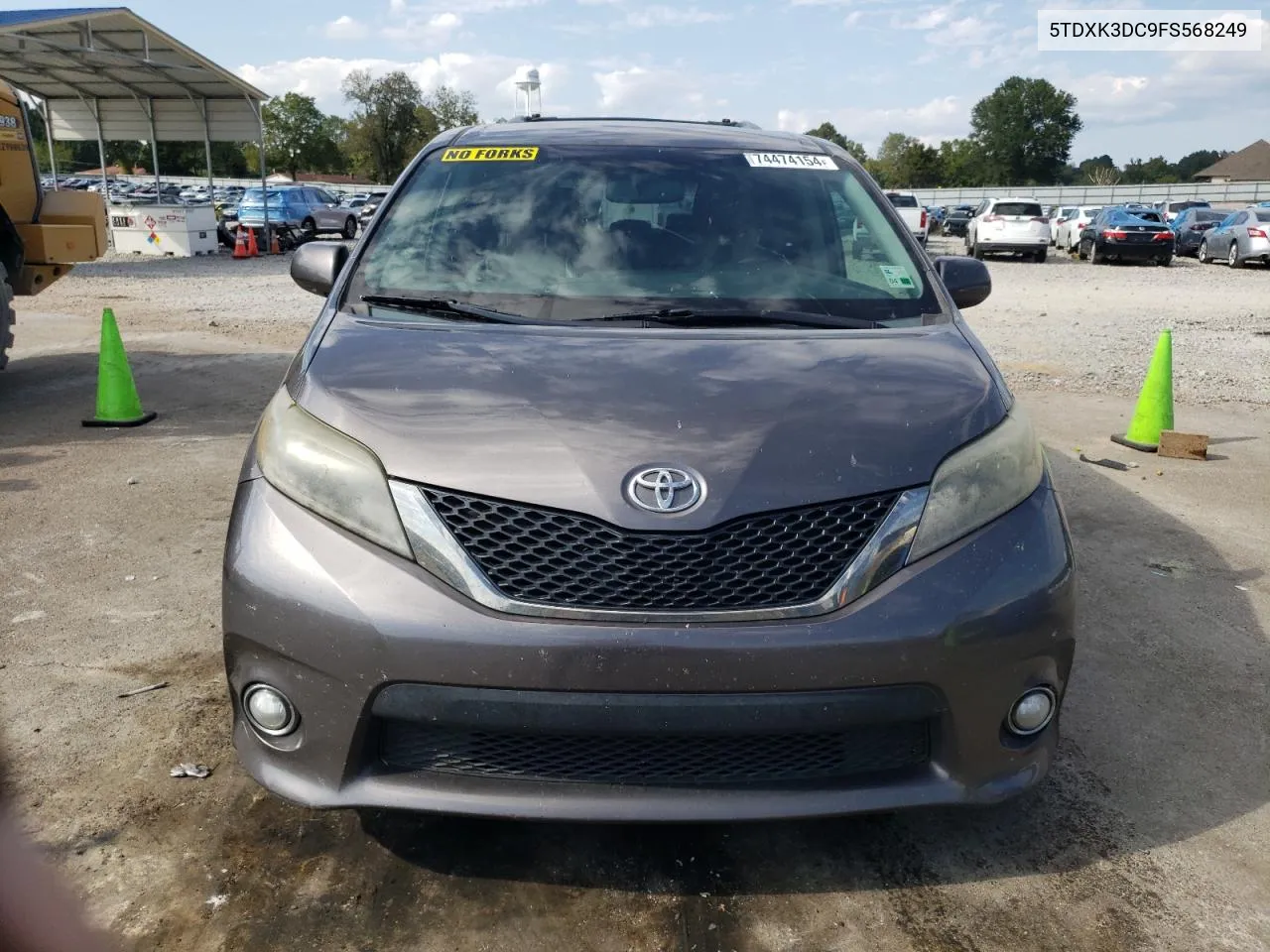 2015 Toyota Sienna Sport VIN: 5TDXK3DC9FS568249 Lot: 74474154