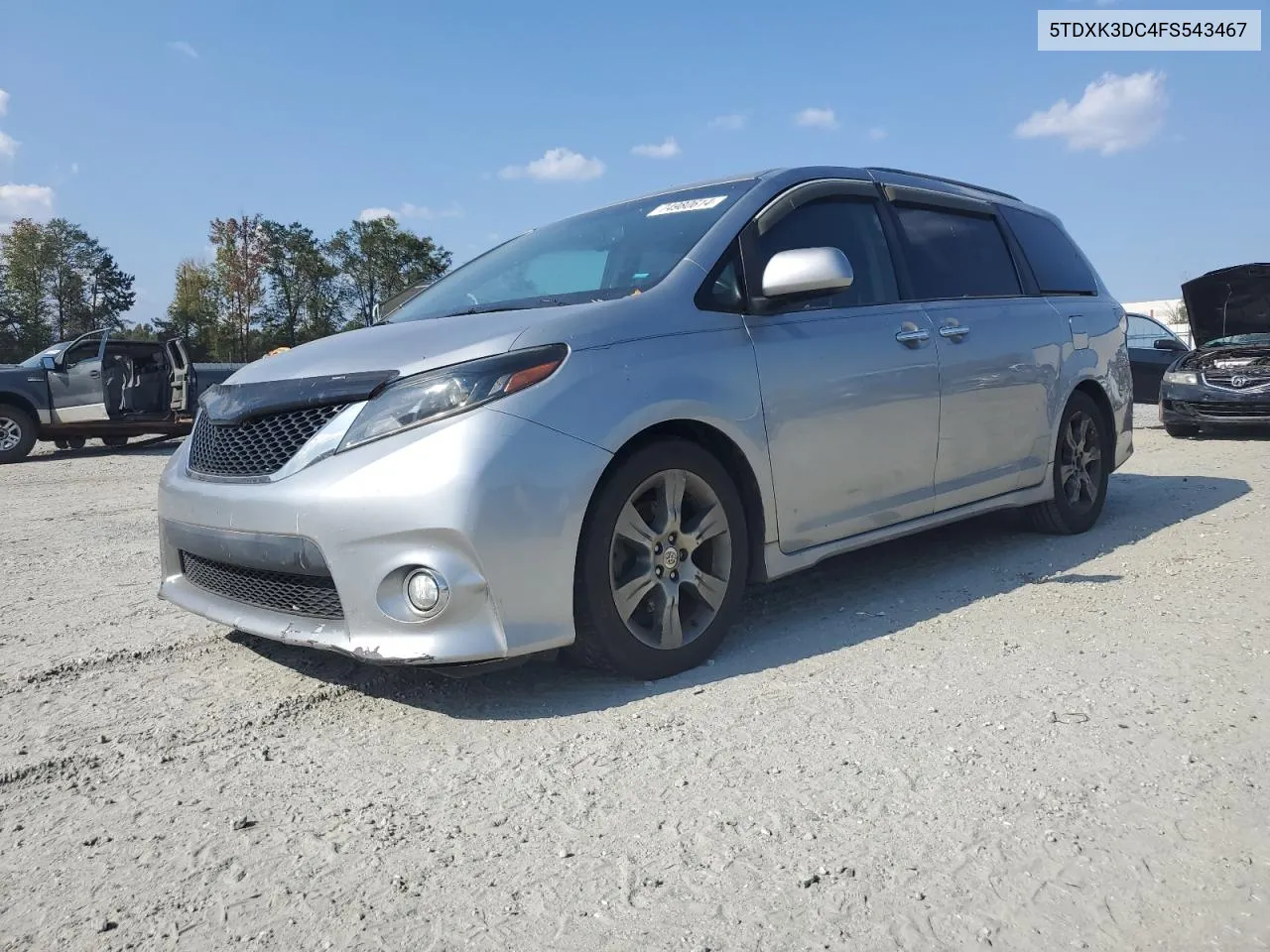 2015 Toyota Sienna Sport VIN: 5TDXK3DC4FS543467 Lot: 74980614