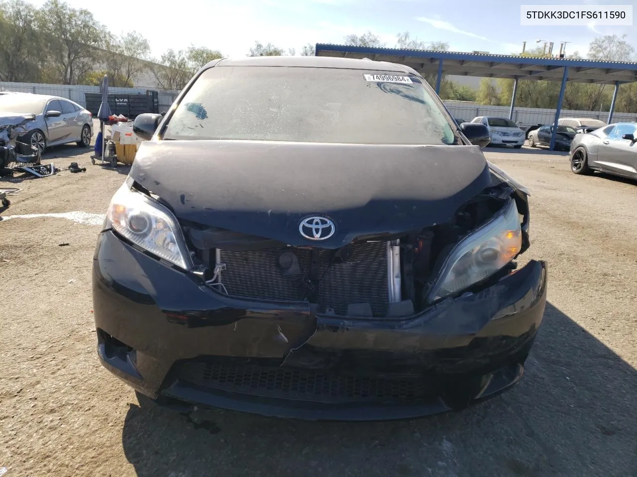 2015 Toyota Sienna Le VIN: 5TDKK3DC1FS611590 Lot: 74996984