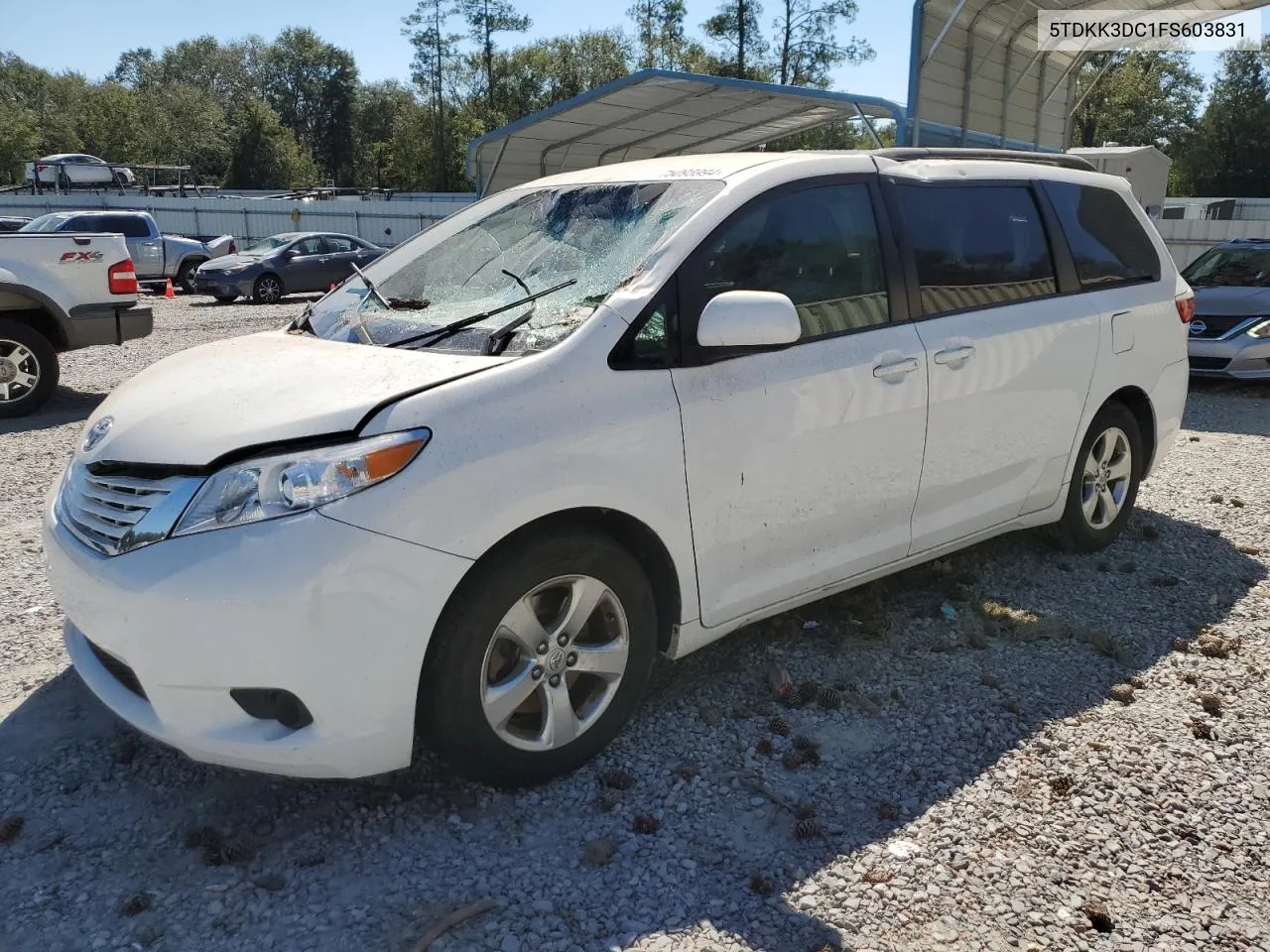 2015 Toyota Sienna Le VIN: 5TDKK3DC1FS603831 Lot: 75095994