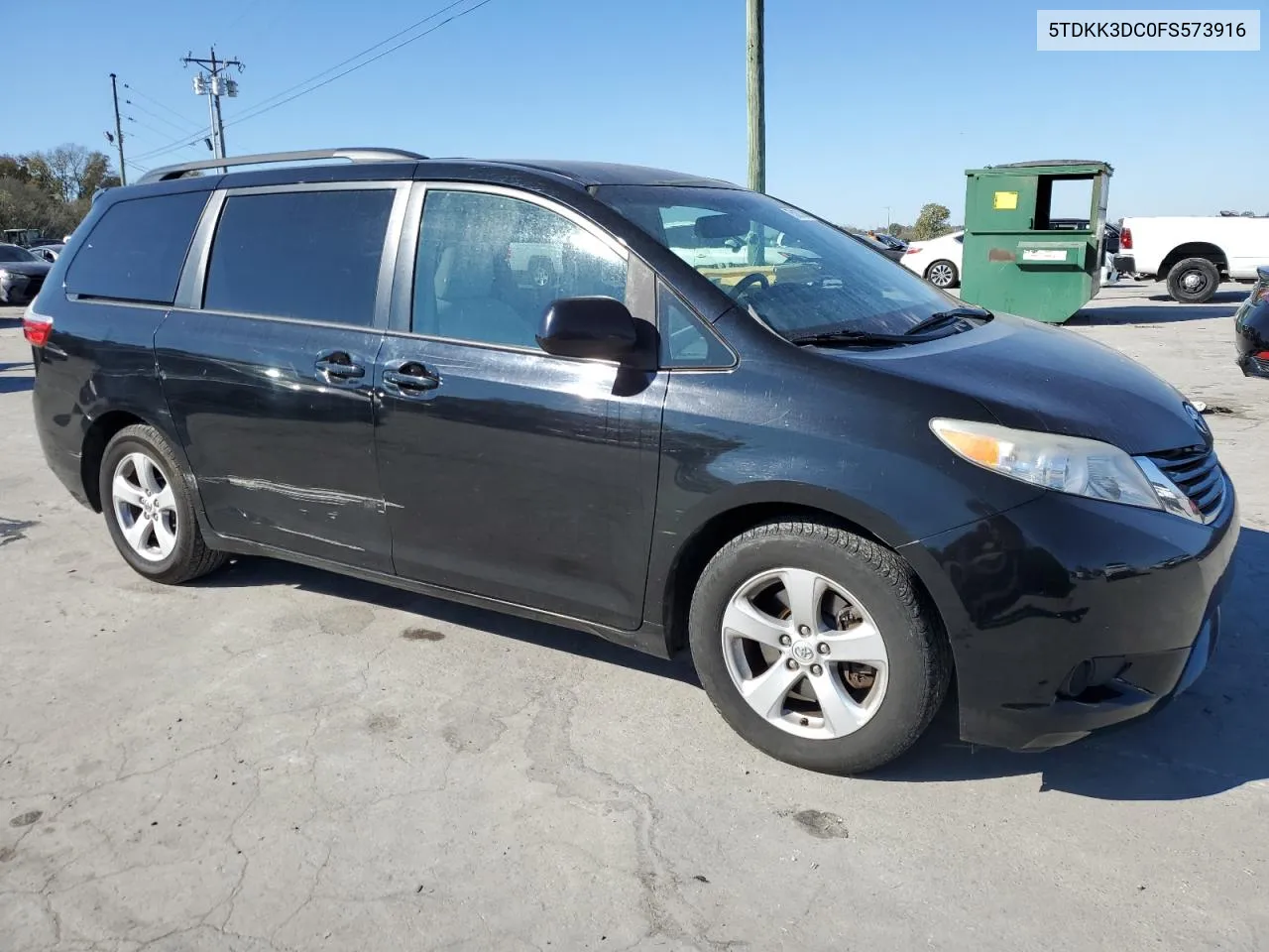 2015 Toyota Sienna Le VIN: 5TDKK3DC0FS573916 Lot: 75107314