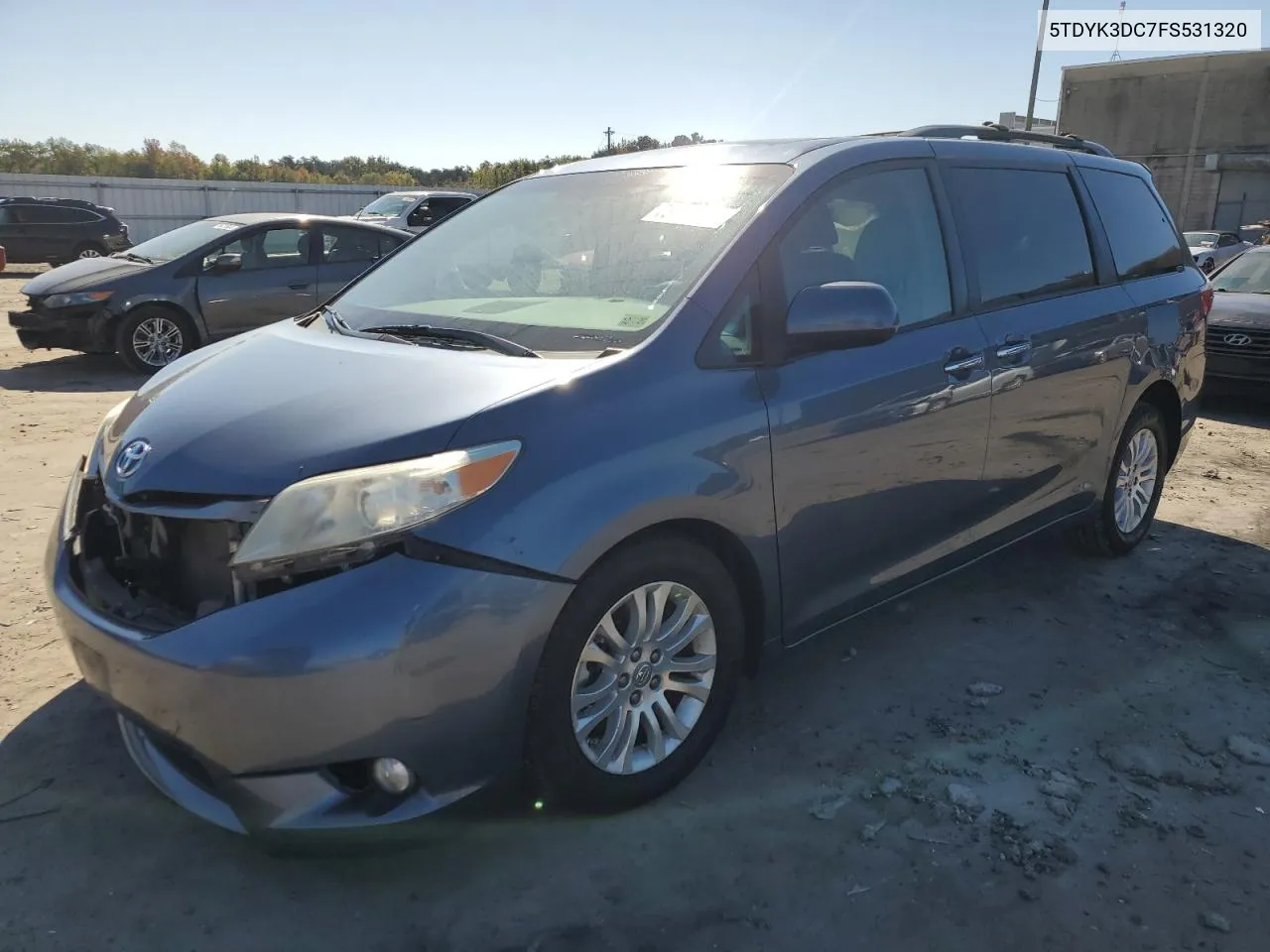 2015 Toyota Sienna Xle VIN: 5TDYK3DC7FS531320 Lot: 75182104