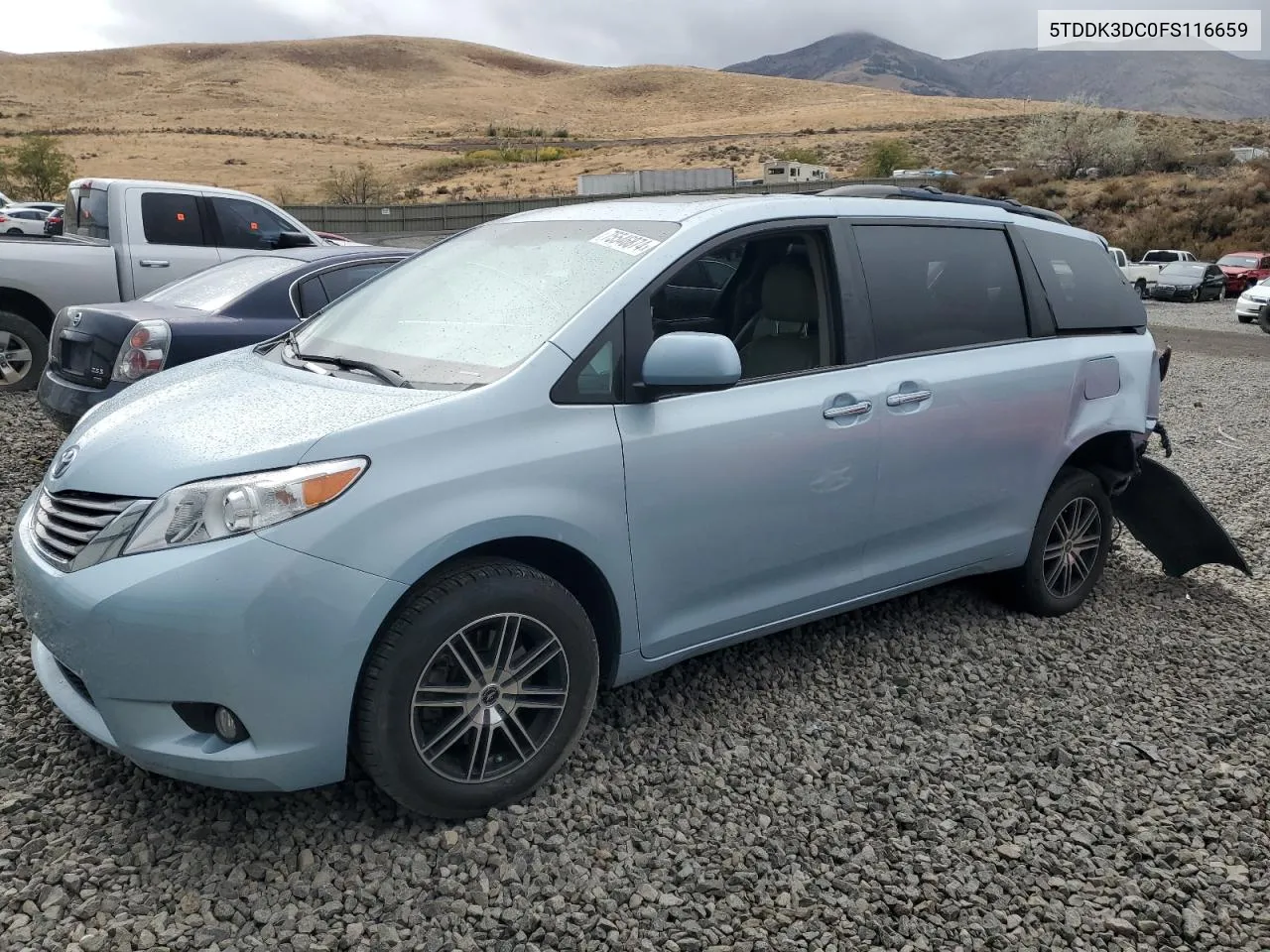 2015 Toyota Sienna Xle VIN: 5TDDK3DC0FS116659 Lot: 75546874