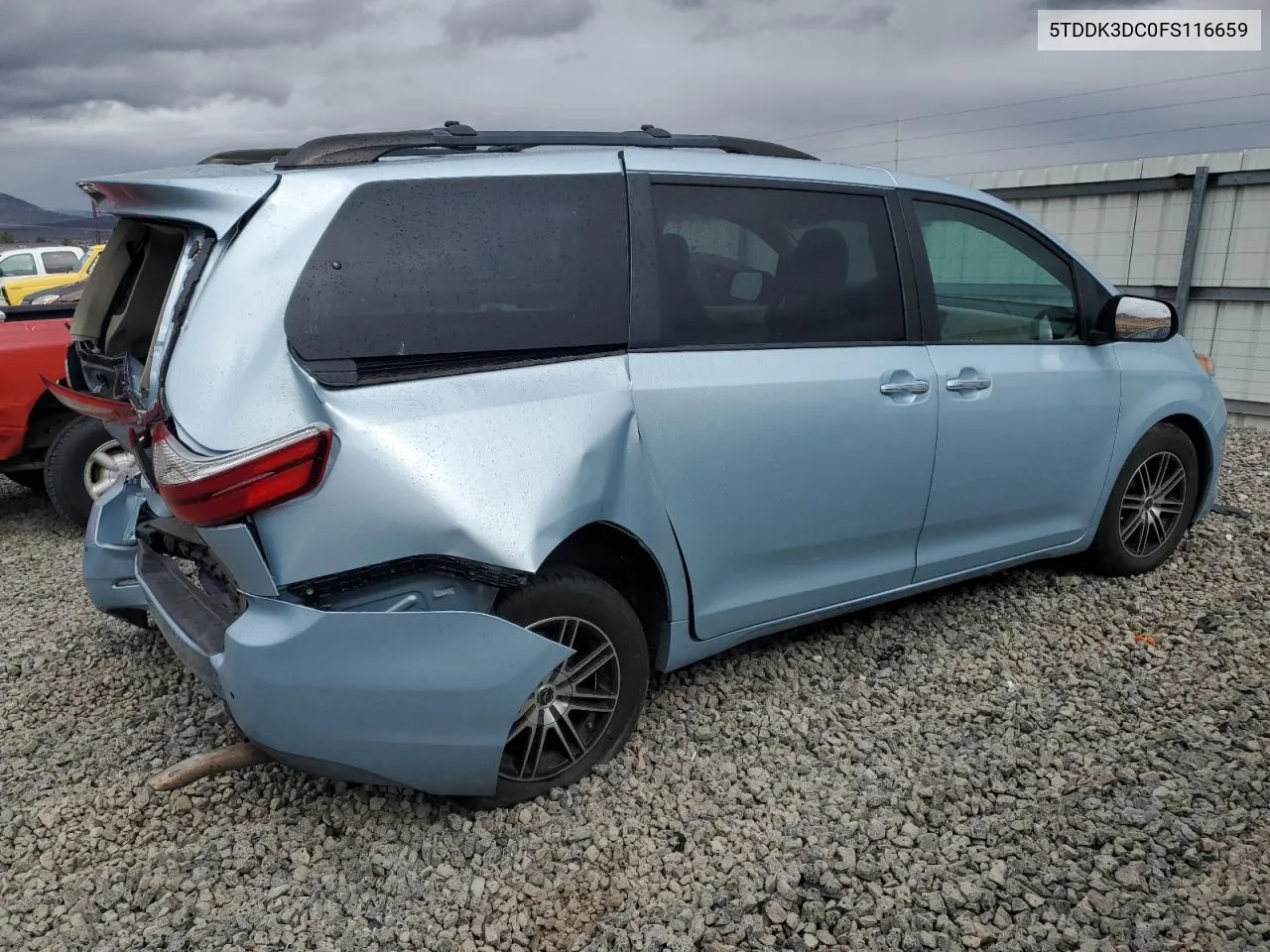 2015 Toyota Sienna Xle VIN: 5TDDK3DC0FS116659 Lot: 75546874