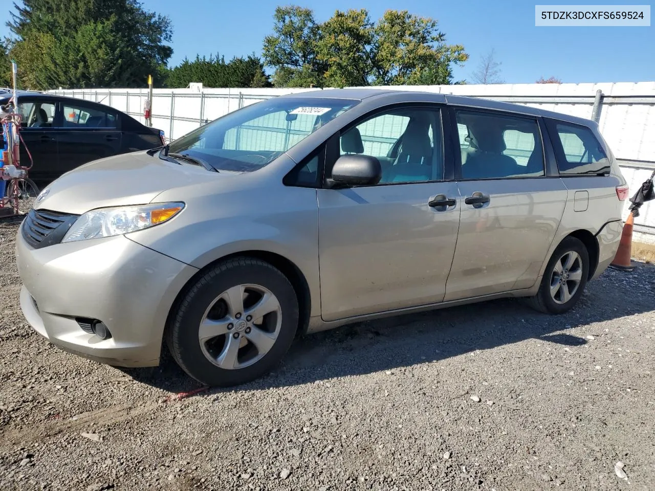 2015 Toyota Sienna VIN: 5TDZK3DCXFS659524 Lot: 75628244