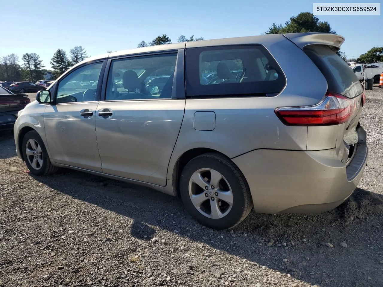 2015 Toyota Sienna VIN: 5TDZK3DCXFS659524 Lot: 75628244