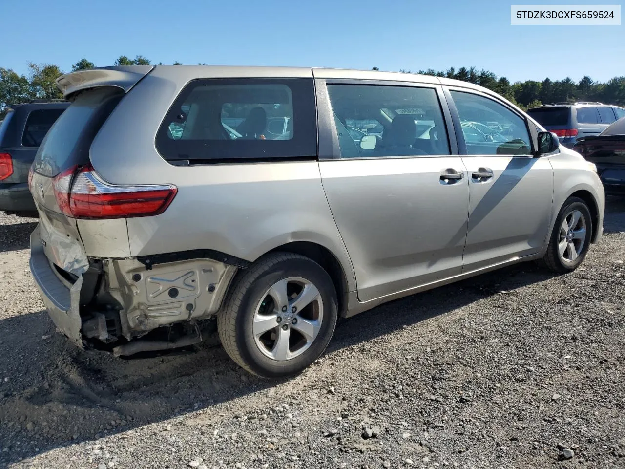 2015 Toyota Sienna VIN: 5TDZK3DCXFS659524 Lot: 75628244