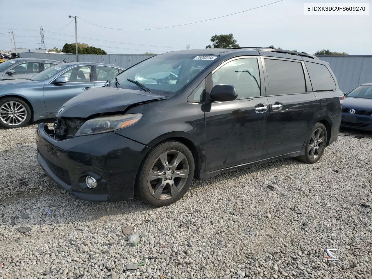 2015 Toyota Sienna Sport VIN: 5TDXK3DC9FS609270 Lot: 75862234