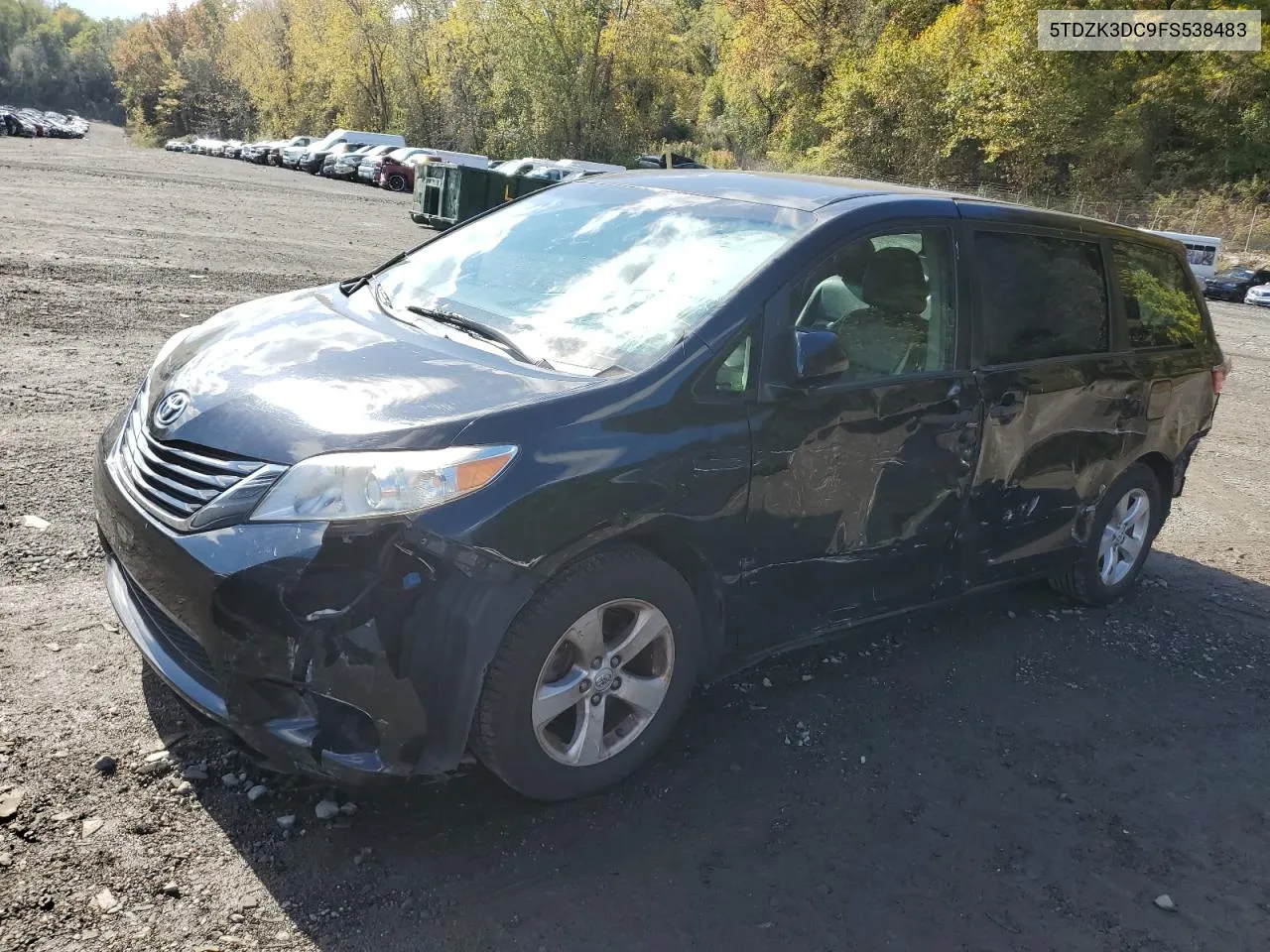 2015 Toyota Sienna VIN: 5TDZK3DC9FS538483 Lot: 75959314