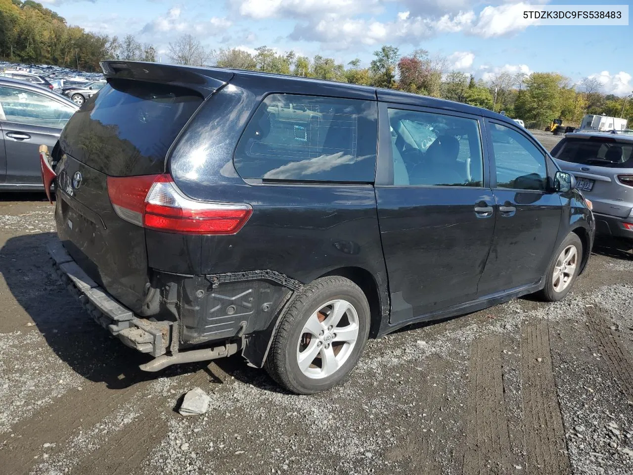 2015 Toyota Sienna VIN: 5TDZK3DC9FS538483 Lot: 75959314