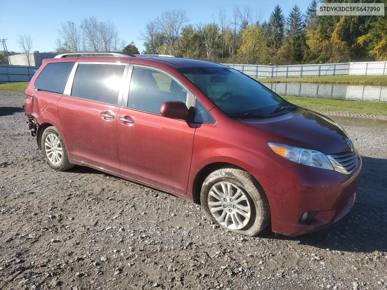 5TDYK3DC5FS647390 2015 Toyota Sienna Xle