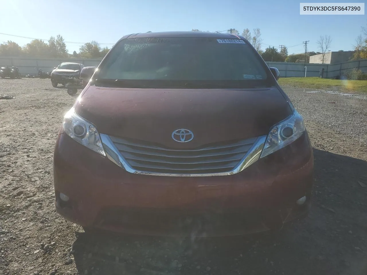 2015 Toyota Sienna Xle VIN: 5TDYK3DC5FS647390 Lot: 76180214