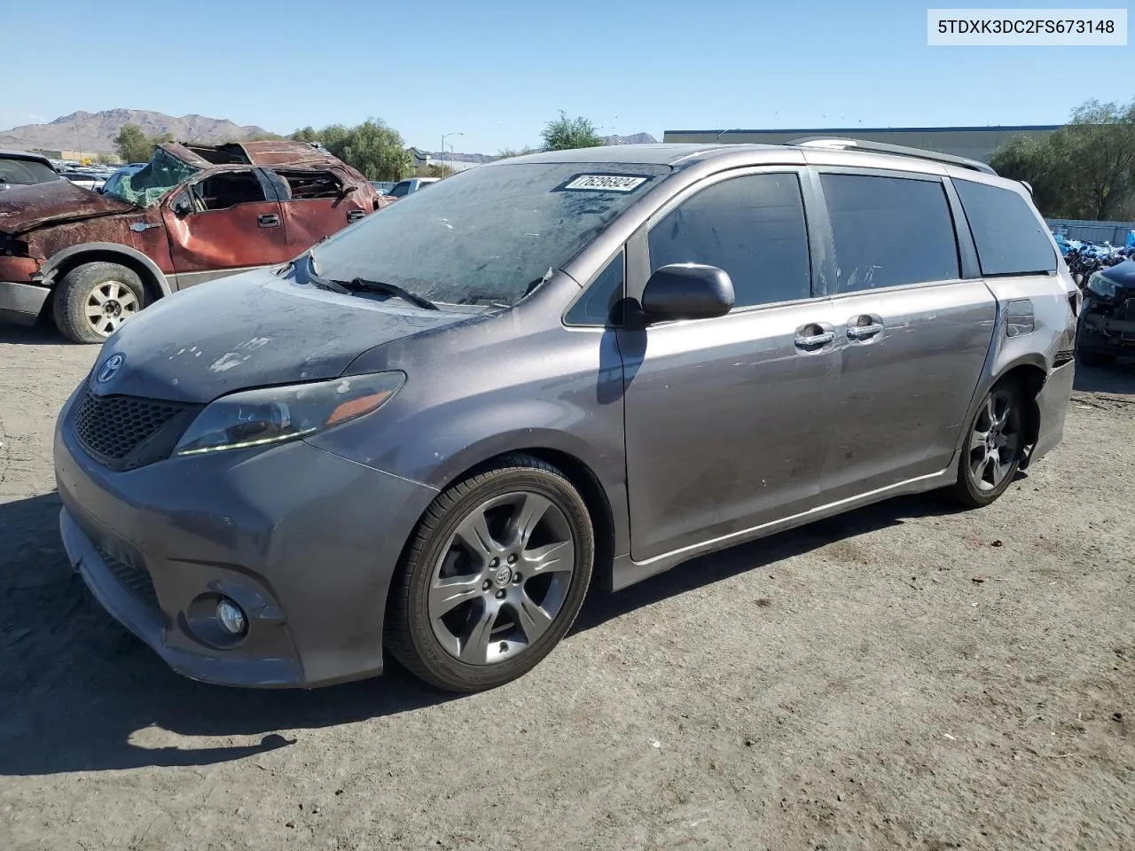 2015 Toyota Sienna Sport VIN: 5TDXK3DC2FS673148 Lot: 76296924