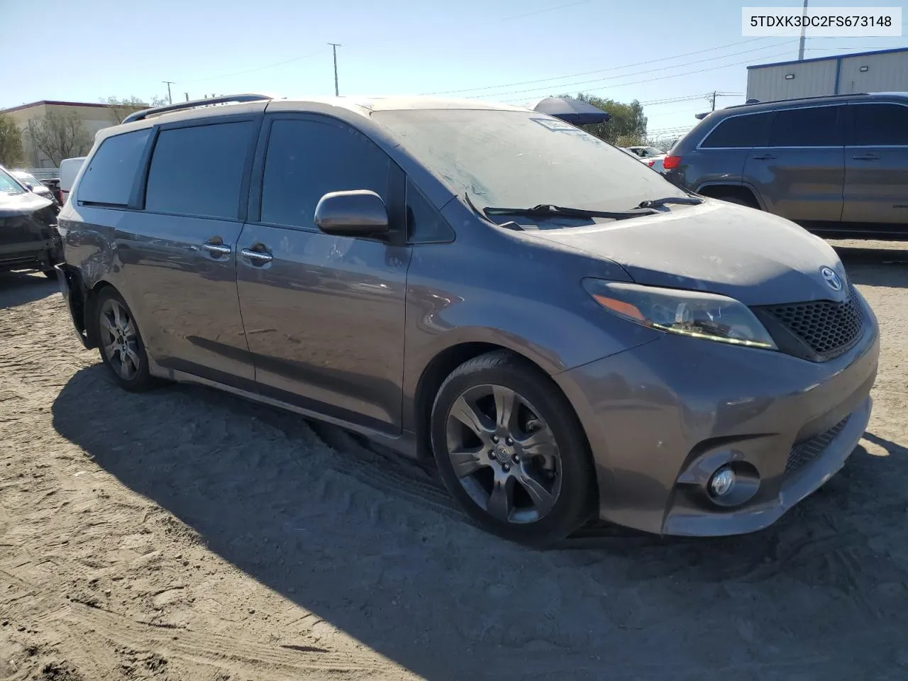 2015 Toyota Sienna Sport VIN: 5TDXK3DC2FS673148 Lot: 76296924