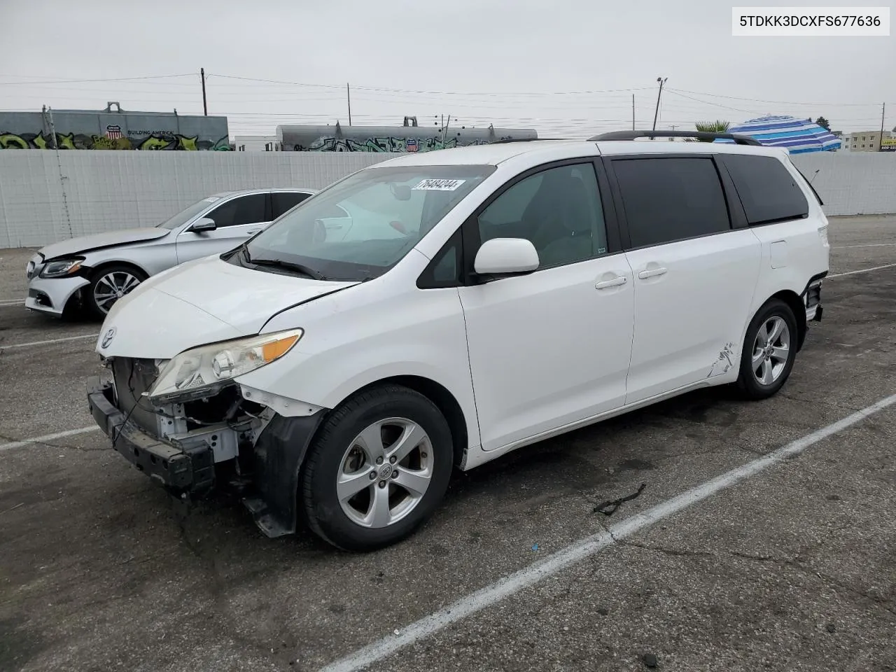 2015 Toyota Sienna Le VIN: 5TDKK3DCXFS677636 Lot: 76484244